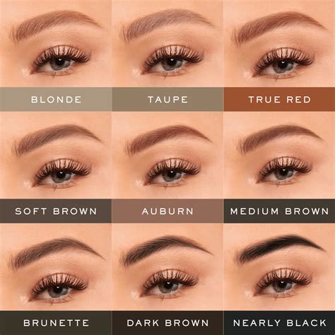 eyebrow pencil color chart.